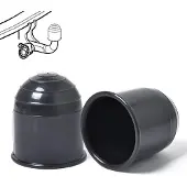 Famanu - Set van 2 trekhaakdoppen, Ø50 mm, zwart kunststof, universeel