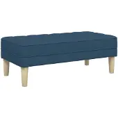 vidaXL Bank met kussen Blauw 113 x 57 x 39 cm Stof