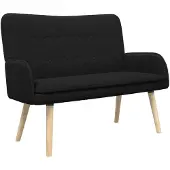 vidaXL 2-Zits Sofa Zwart 115 x 61 x 87 cm Bouclé