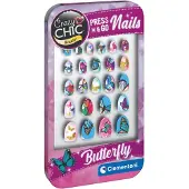 Clementoni crazy chic press & go nagels - vlinders
