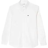 Lacoste Regular Fit Overhemd wit, Effen
