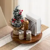 Famanu - Lazy Susan draaiplateau bamboe 25 cm, antislip kruidenrek