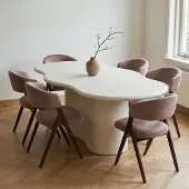 Giga Meubel Eettafel Jessie Organisch Off-White 220cm