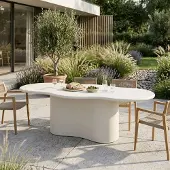Giga Meubel Tuintafel Jessie Organisch Off-White 260cm