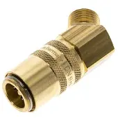 Tameson Messing DN 9 Tempereerkoppeling Snelkoppeling M16x1.5 Buitendraad Dubbele afsluiting 45-deg