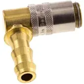 Tameson Messing DN 6 Tempereerkoppeling Snelkoppeling 9.5 mm Slangpilaar Loskoppelbeveiliging 90-deg