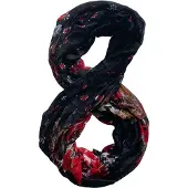 AWR Fashion Dames Sjaal / Zijdesjaal | Wintersjaal | One Size - Zwart