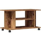 vidaXL Tv-meubel met wieltjes 80x40x45 cm bewerkt hout oud houtkleurig