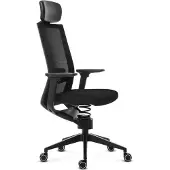 Adaptic Evora ergonomische actieve bureaustoel met 3D-kantelbare zitting zwart met hoofdsteun