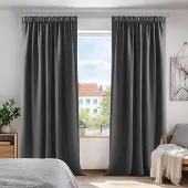 Famanu - Gordijn – 2 stuk – Verduisterende – 175*140cm – Donkergrijs