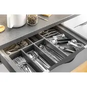 Famanu – Bestekbak lade-inzet kunststof antraciet 340 x 472 mm compacte lade-organizer