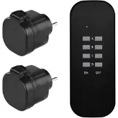 Emos Afstandsbedienbare stopcontacten, IP44, zwart, model 71908