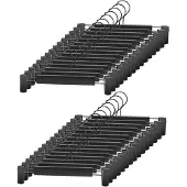 Famanu – Broekhangers set van 20 met draaibare clips, ruimtebesparend en stevig, zwart