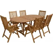 Axi Marzi/Nuria 180-240 cm Dining Tuinset 7-delig Teak - Uitschuifbaar