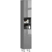 Kleankin Badkamerkast-Spaanplaat-30L x 30B x 180H cm-Grijs