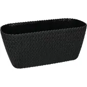 Famanu – Plantenbak ovaal 30 cm voor balkon en interieur kunststof antraciet