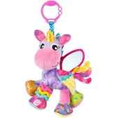 Playgro Activity Friend Stella Unicorn - Baby Speelgoed - Hangspeeltje - Kinderwagenspeeltje - Rammelaar - Kinderwagenaccessoire - Buggyaccessoire- - Educatief Speelgoed - Knuffeldier
