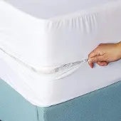 Famanu – Waterdichte matrashoes met ritssluiting voor eenpersoonsbed, rondom bescherming