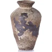 Famanu – Wabi-sabi keramische vaas in rustieke boerderijstijl, unieke aardewerk bloemenvaas