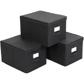 Famanu - Organizers set van 3 multifunctioneel opbergbox mand 40x30x25cm zwart