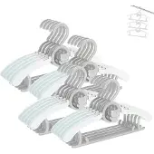 Famanu – Stapelbare kleerhangers met berenhaken, set van 20, verstelbaar en antislip