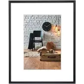 Famanu - Kunststof fotolijst A3 zwart met passe-partout 18x24cm