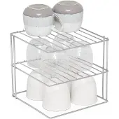 Famanu – Bordenrek 3-laags – Keukenkast organizer – Chroom – Vierkant