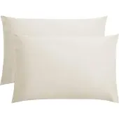 Famanu - Kussensloop 60x70-2 Stuks – 100% Katoen – Hotelsluiting – Beige