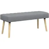vidaXL Kanaalgeplooide Bank Lichtgrijs 110 x 40 x 46 cm Stof