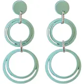 Charme Bijoux Oorbellen -Luna -mint groen -zilverkleur-