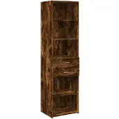 vidaXL Hoge kast 50x42,5x185 cm bewerkt hout gerookt eikenkleurig