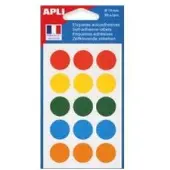 Agipa ronde etiketten in etui diameter 15 mm, rood, 168 stuks, 28 per blad - 12 stuks