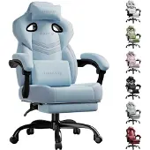LUCKRACER - Gaming Stoel - Met Memory Foam en Voetensteun - Blauw
