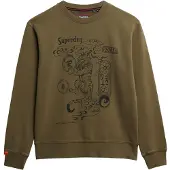 Superdry Sweatshirt 'Tokyo Narrative' olijfgroen / zwart