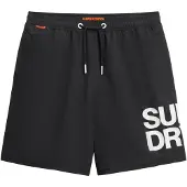 Superdry Zwemshorts zwart / wit