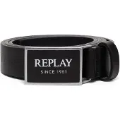 Replay Leren riem Belt W90 Black zwart