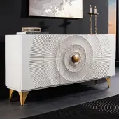 Invicta Dressoir GOLDEN SUNSET 140cm 3D mangohout wit