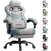 LUCKRACER - Gaming Stoel - Met Memory Foam en Voetensteun - Grijs