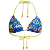 Superdry Dames Triangel bikinitop met blauwe bandjes (XL), Strandkleding, Gerecycled polyester, Duurzaam W3010397A