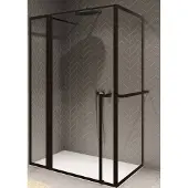 Riho Lucid 203 Douchecabine 3-delig Zij-instap 110x100cm Zwart Profiel - Veiligheidsglas - Douche, Douchecabines - 8714148594926