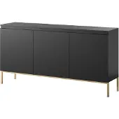 Selsey Dressoir Kate 3 deur | Design spaanplaat zwart 150x77x35 cm dressoirs | NADUVI