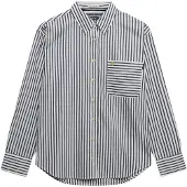 Superdry Blouse 'Poplin' donkerblauw / wit