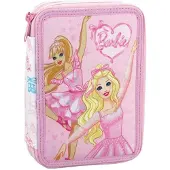Barbie Ballerina, gevulde pennenhouder met twee compartimenten, bedekt met veren