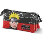 KARACTERMANIA Triple Pocket Pencil Case Clouds Naruto Shippuden Grijs Man