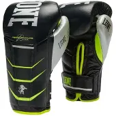 Leone1947 Revo Fluo Leather Artificial Boxing Gloves Zwart 14 oz