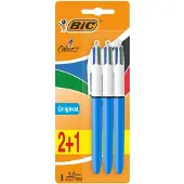 BIC 4 kleuren originele meerkleurige alles-in-?n pen - medium 1,0 mm groen blauw rood zwart - 3 per verpakking