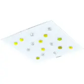 Eglo Plafondlamp gastenkamer glazen stenen geel wit helder halverlichting armatuur satijn 87311O