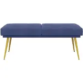 vidaXL - Dubbel-laags - bank - Politieblauw - 120 - x - 45 - x - 46 - cm - fluweel