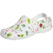 Schu'zz Schuzz Damen Clog Badeschuhe Globule Femme imprimé Cactus & flamingo / Grün-38