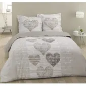 Vision Alice Dekbedovertrekset - 100% katoen: zacht en soepel - Tweepersoons - Dekbedovertrek 200 x 200 cm met 2 bijhorende slopen - Beige - Oekotex gecertificeerd